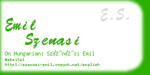 emil szenasi business card